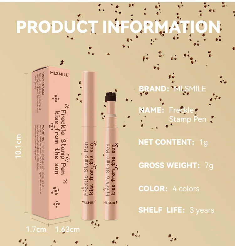 Waterproof Freckle Pen Natural Lifelike Fake Freckles Pen for Lasting Look Dot Spot Pen Makeup for Women Makep Light/Dark Brown