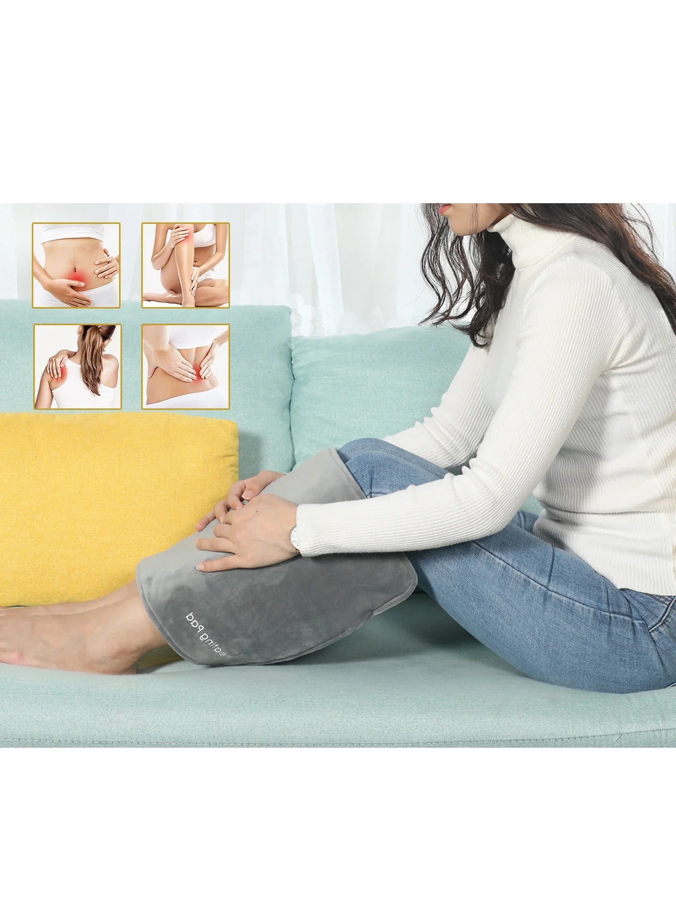 2025 USB 5V Electric Heating Pad for Cramps & Back Pain Relief Heat Pad with 59 INCH Cable Mini Heated Blanket 19.6*11.8 INCH