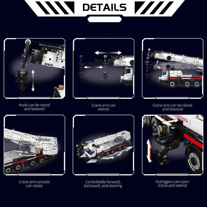 Motorized RC Mobile Crane Building Blocks Set – LTM1110 Engineering Model (Compatible Bricks)
