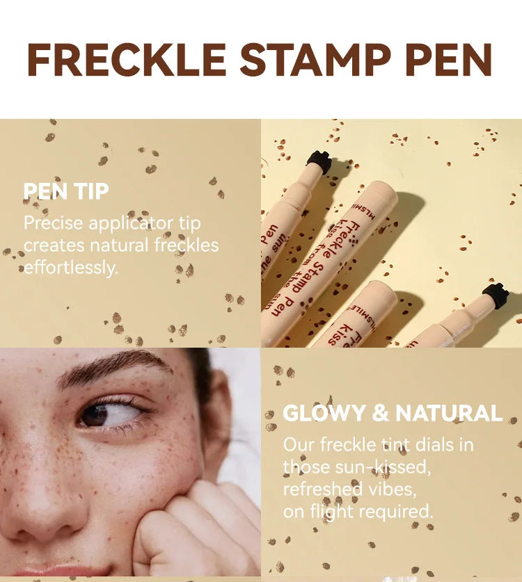 Waterproof Freckle Pen Natural Lifelike Fake Freckles Pen for Lasting Look Dot Spot Pen Makeup for Women Makep Light/Dark Brown
