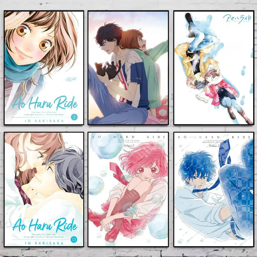 Comic Book Series Ao H-haru R-ride Poster Gallery Prints Self Adhesive Home Decor Decoration Wall Decals Living Room Sticker