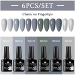 MSRUIOO 6pcs Nude Pink Gel Nail Polish Set Glitter Colorful Semi Permanent UV Gel Kits DIY Nail Art Painting Varnish Manicure