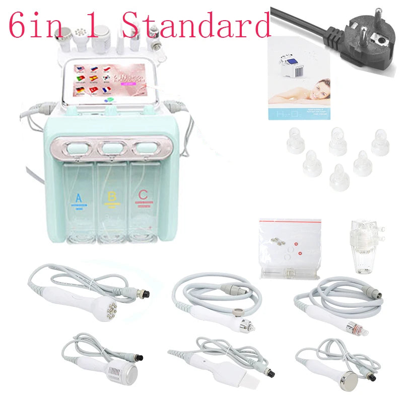 AOKO 6/7 in 1 Dermabrasion Peel Spa Facial Machine Skin Rejuvenation Hydro Dermabrasion  Aqua Deep Cleaning Skin Care Device