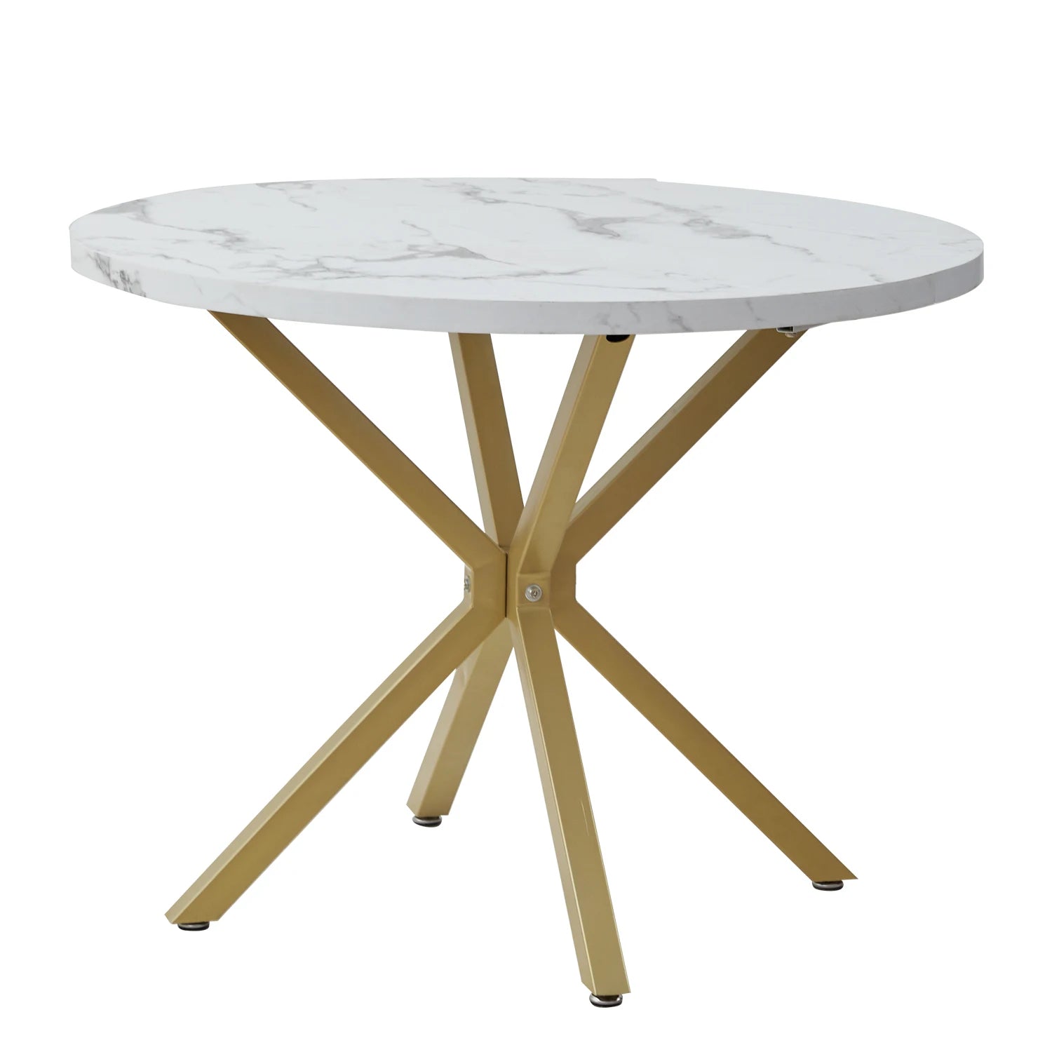 Modern Luxury Dining Table Imitation Marble Effect Household Round Dining Table Simple Cafe Tables Home Furniture 100CM