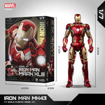 Marvel Iron Man MK46 Assembled Model 10in 1/7 scale Action Figures Reactors can emit light Collect Ornament Boy Toy Gift