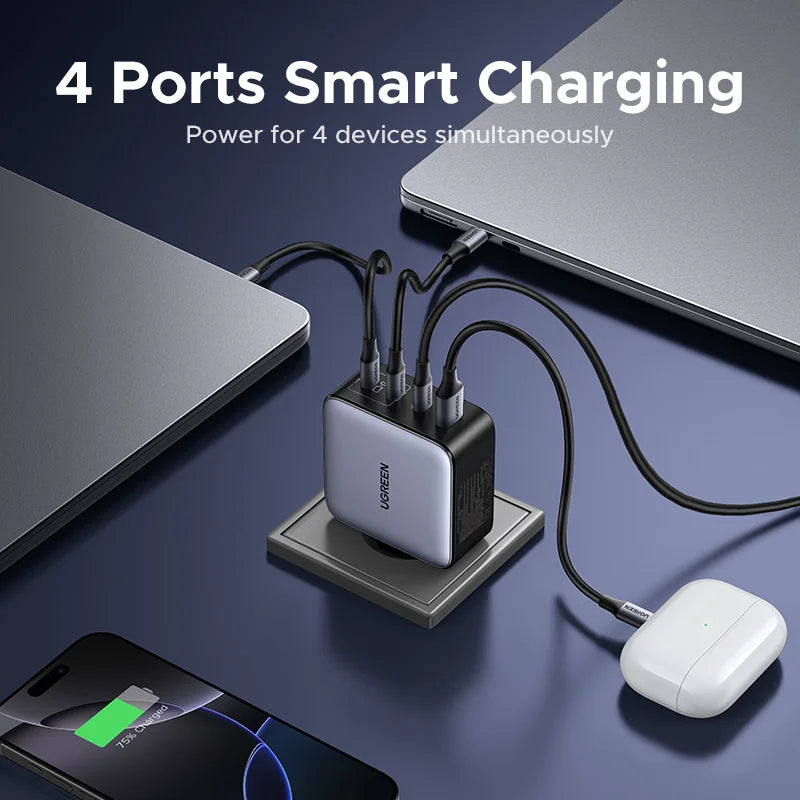 UGREEN 200W Travel GaN Charger PD 3.1 140W QC4.0 3.0 Quick Charge For Macbook Pro Laptops iPhone 17 16 Samsung S25 Xiaomi Tablet