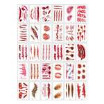 30pcs Waterproof Halloween Tattoo Stickers Bleeding Wound Scar Temporary Tattoos for Women Men Fake Tattoo For Halloween Party