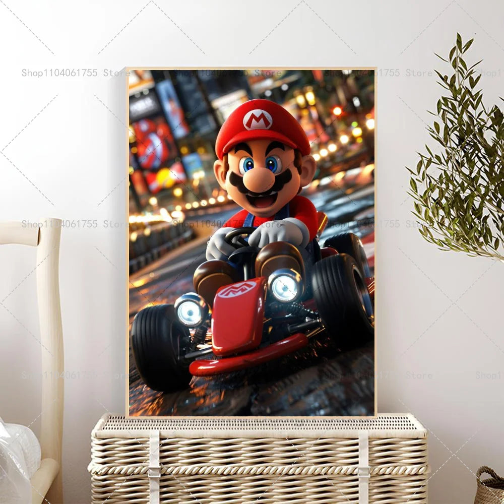1PC Classic Anime Movie M-Marios Poster Self-adhesive Art Waterproof Paper Sticker Coffee House Bar Room Wall Decor