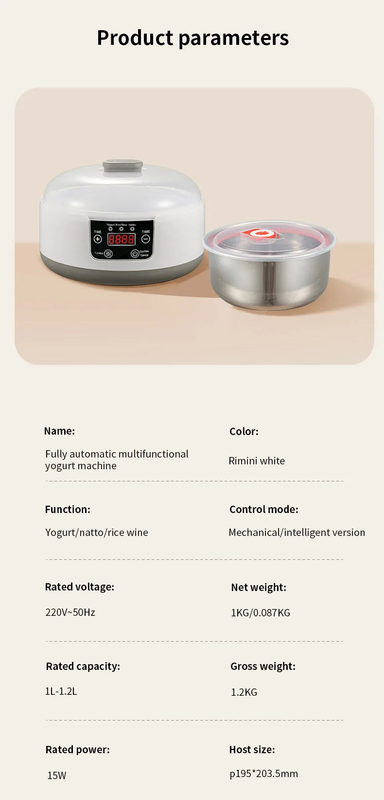 Electric Mini Yogurt Maker Automatic Multifunctional Yogurt Machine Kitchen Rice Wine Maker Natto Fermenting Machine Household