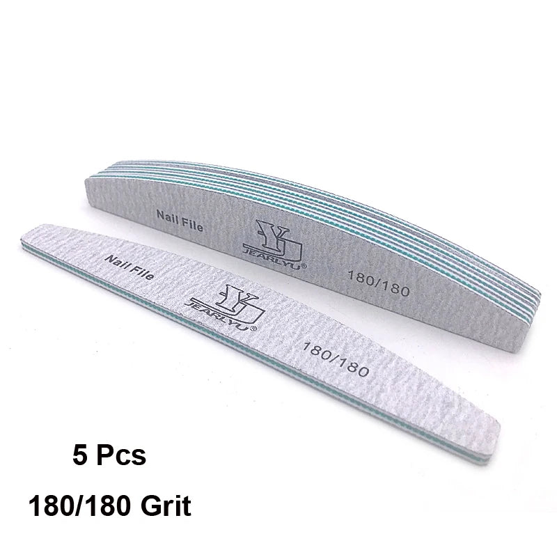 5/25Pcs/Lot Nail File Mix Color 80/100/150/180/240 Grit Professional Sandpaper Cuticle Remover Buffer Files Manicure Tool Set