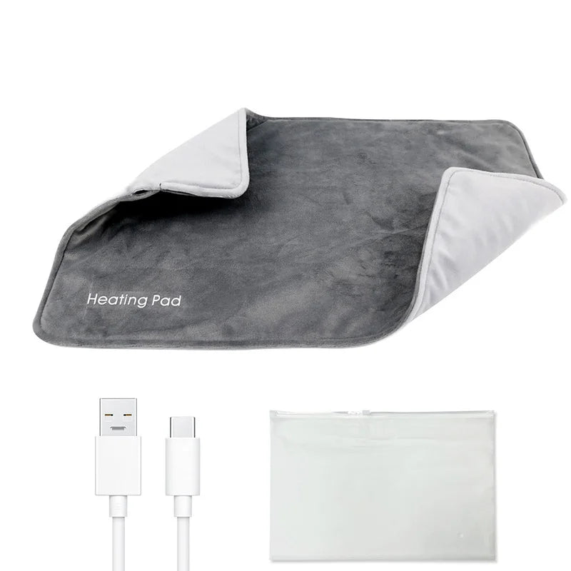 2025 USB 5V Electric Heating Pad for Cramps & Back Pain Relief Heat Pad with 59 INCH Cable Mini Heated Blanket 19.6*11.8 INCH