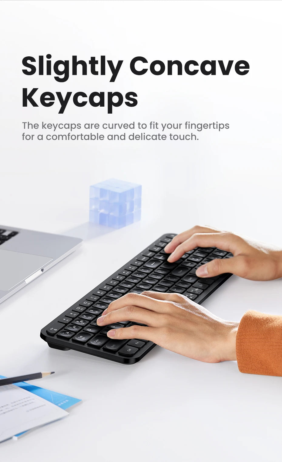 UGREEN Keyboard Wireless Bluetooth & 2.4GHz Russian/Korean/English Keycaps for Laptop MacBook iPad PC Tablet Bluetooth Keyboard