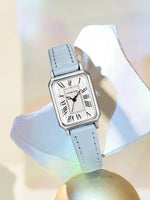 Fashion Rectangle Quartz Wrist Watch for Women Luxury Brand Roman Dial Leather Strap  Ladies Watches Clock