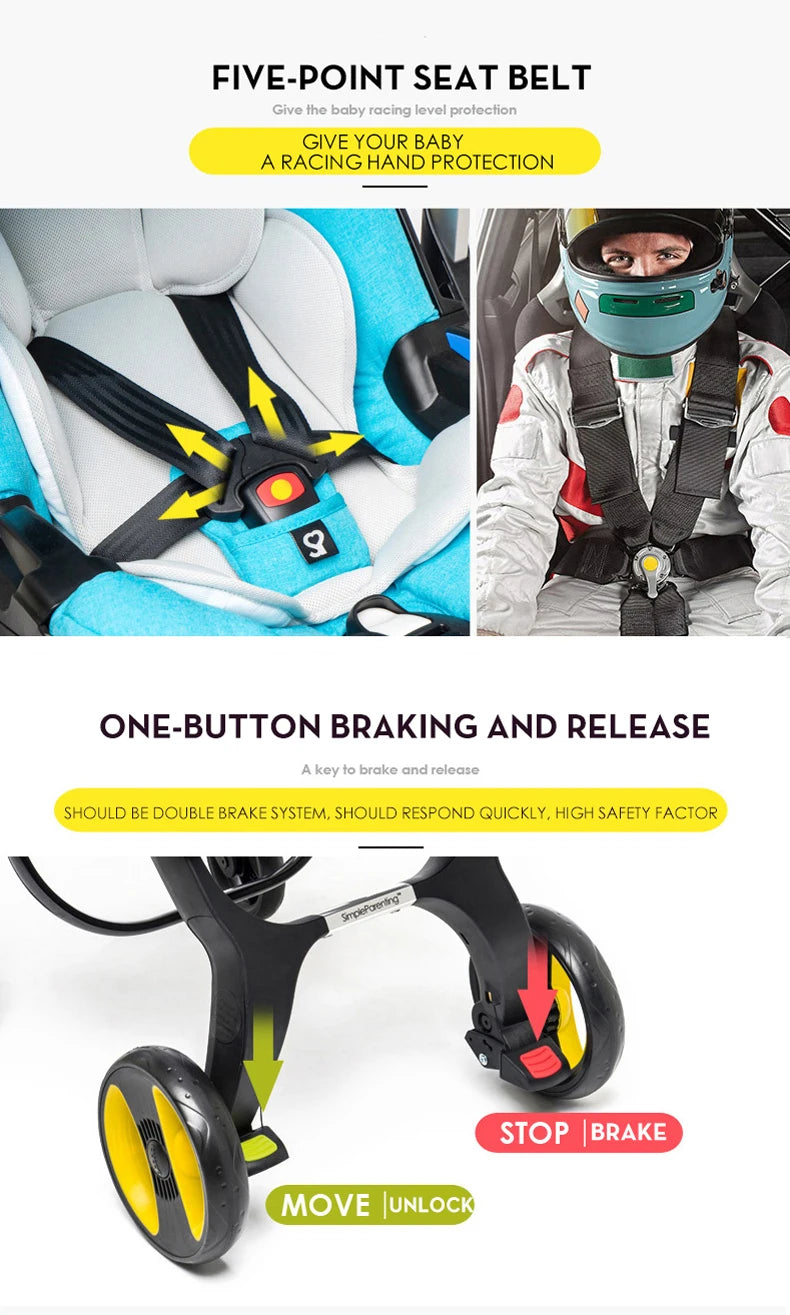 Ultralight 4-in-1 Baby Stroller with Car Seat