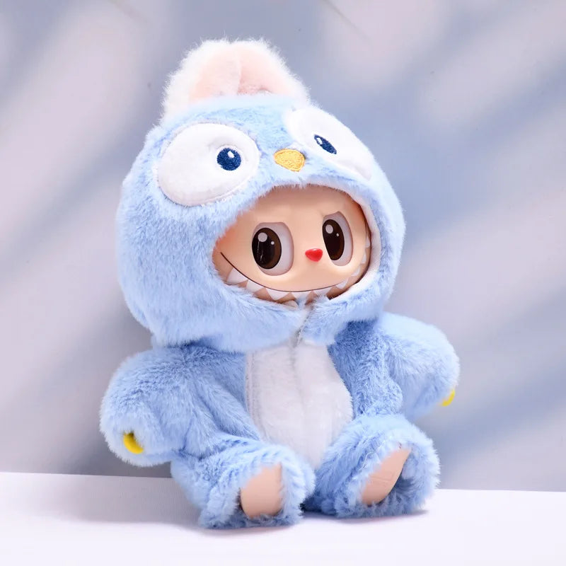 17cm Labubu Mini Doll Clothes Set - Hat Outfit Shoes for Labubu II Cultivate Sitting Party Toys