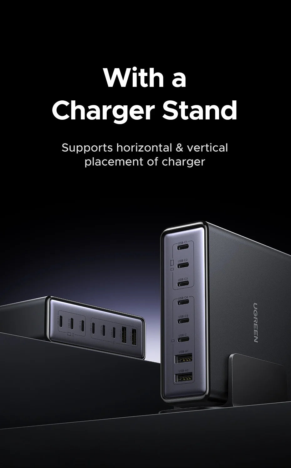 【Korean Plug】UGREEN 200W GaN Charger 8 in 1 Desktop Charging Station For Macbook Laptop iPhone 17 16 Pro Xiaomi Samsung Tablet