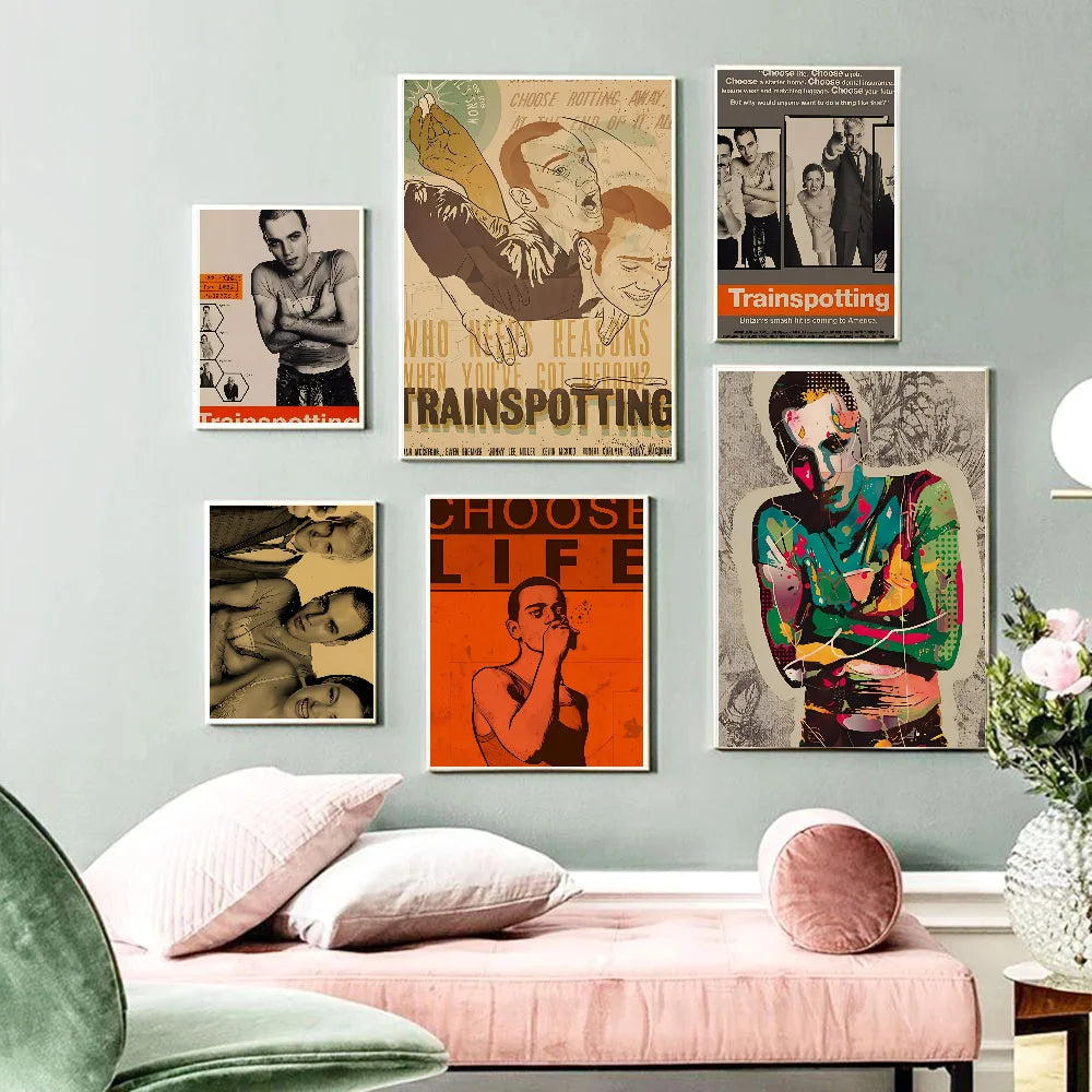 Popular Famous Classic Movies Trainspotting Classic Movie Poster Posters Home Room Bar Cafe Decor Art Wall Painting Picture