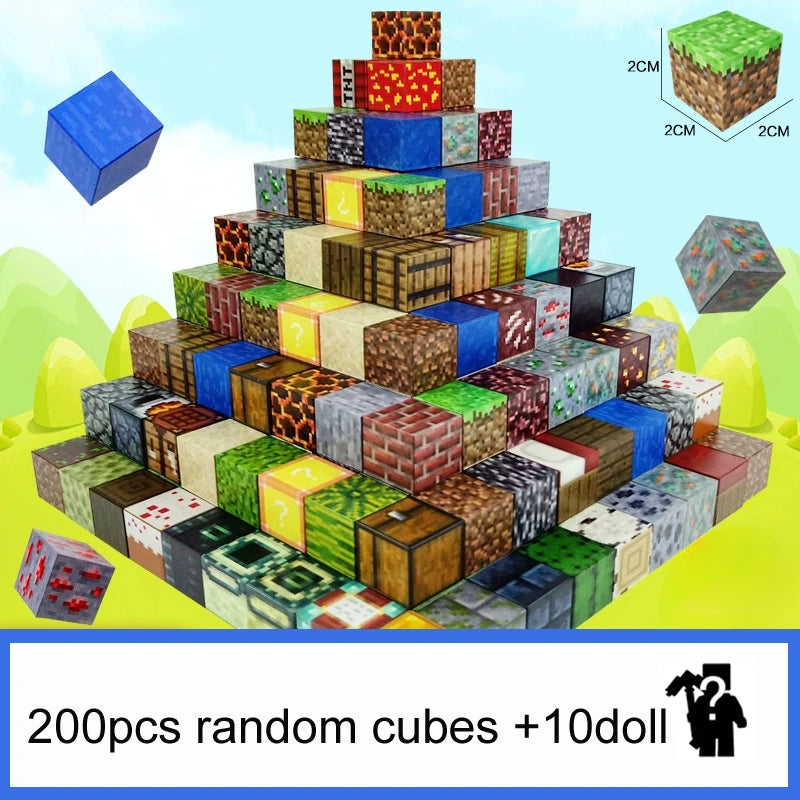 10-300pcs Magnetic Blocks Game Mine Magnet World Toys For Boys Girls STEM Montessori Sensory Cubes Game Toys Gift