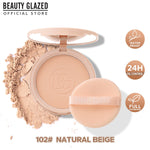 BEAUTY GLAZED Oil Control Matte Face Powder Long Lasting Flawless Setting Powder Face Makeup With Mirror