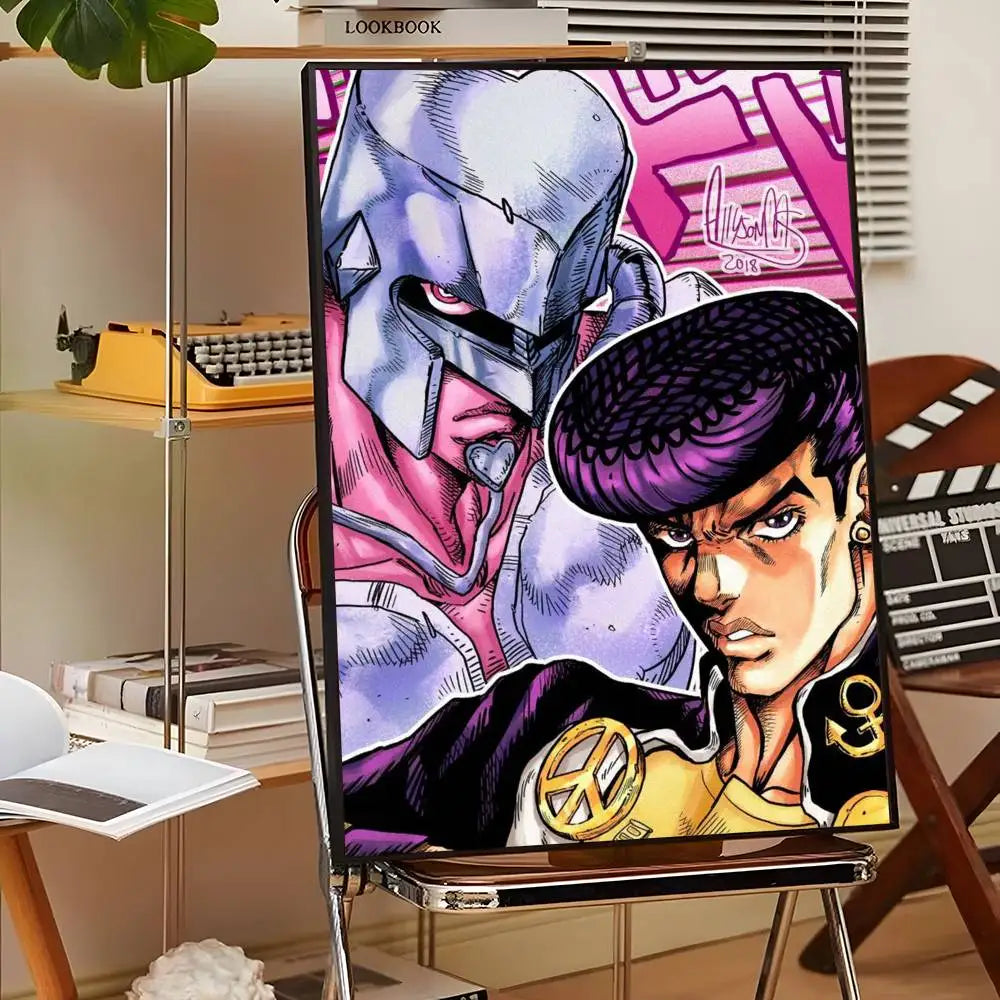 Anime J-JoJo Bizarre Adventure Poster Sticky Wall Art Printing Waterproof Home Living Bed Room Bar Aesthetic Decor