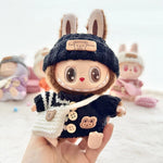 For 15-17 cm V1v2 Labubu Clothes Outfit Labubu Sitting Party Bear Label Scarf Hat Bag Dolls Accessories Cute Decoration Sweater