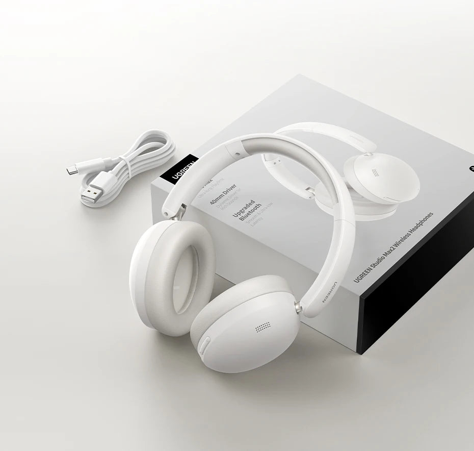 UGREEN Studio Max2 Wireless Bluetooth Headphones, 80H Playtime, HiFi Stereo Over Ear Headphones with Microphone, Bluetooth 5.4