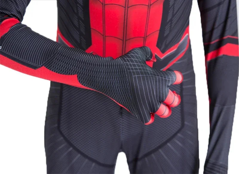 Kids Superhero Spider Costume Spandex Jumpsuit Halloween Cosplay Costumes Bodysuit Kids Head Cover Separation Party Set