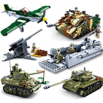 Military ww2 Cannon Assault Armored Vehicle Battle Tank Car Truck Army Weapon Building Blocks Sets Model King Kids Toys Gift