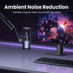 UGREEN USB Microphone with RGB Modes Professional Condenser Mic for PC Mac Gaming Karaoke Recording Streaming Podcasting
