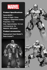 Fondjoy Marvel Iron Man MK1 Assemble Toy ABS Material First Generation Iron Man 1/12 Action Figures Toy Birthday Gifts for Boys