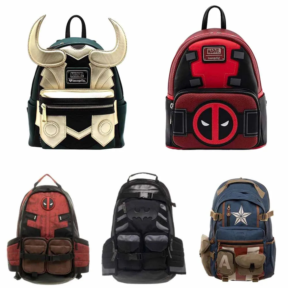 Marvel Avengers Deadpool Captains America Backpack Anime Cartoon Backpacks Outdoor Leisure Travel High Capacity Backpack Gifts