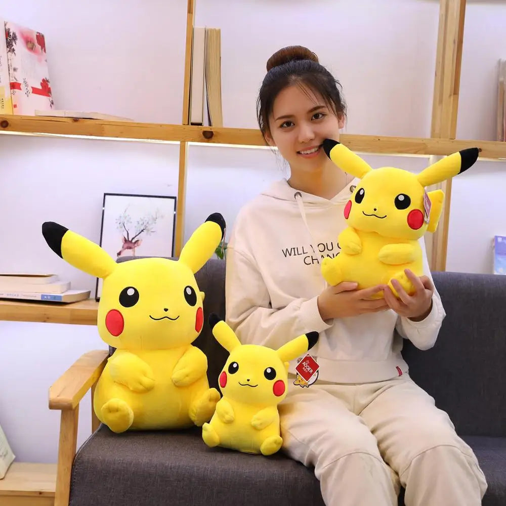 Kawaii Big Size Pokemon Pikachu Stuffed Toys Pikachu Plush Dolls Pikachu Peluche Pillow Xmas Gift For Kids Friends Boys
