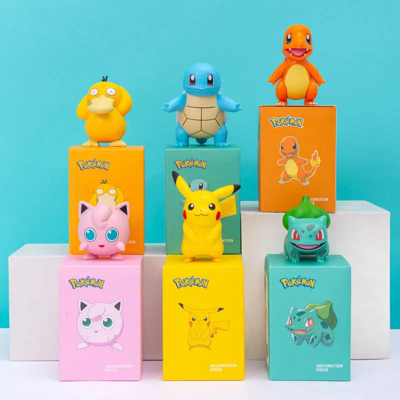 Hot Pokemon Anime Figures Pikachu Toys Model Charmander Psyduck Squirtle Jigglypuff Bulbasaur Kawaii Collect Dolls Action Figure