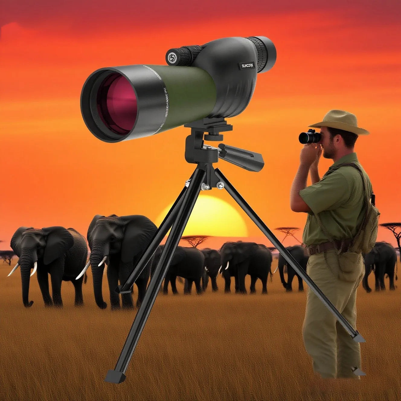 25-75X60 Bird Watching Telescope for Outdoor Photography with Storage Bag Photo Clip Tripod Included