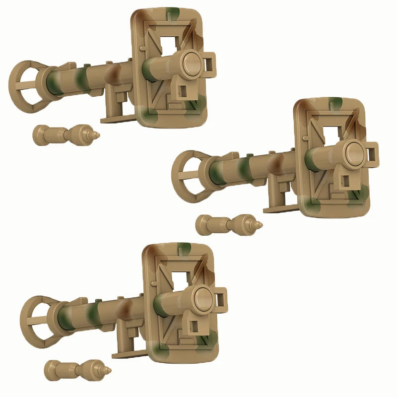 MOC WW2 Military War Weapon Soldier Accessories Building Blocks Roadblock Motorcycle Weapon case container Weapon Bag Brick Toy