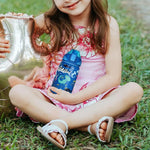 Fjbottle Kids Water Bottle Stainless Steel 400ml,1-Click Opening, BPA-Free Leak-proof Thermos Bottle, Cartoon Water bottle