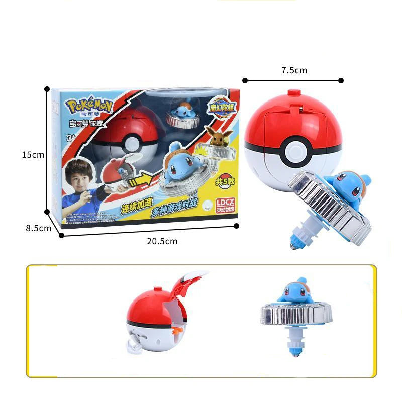 Genuine Pokemon Toys Ball Battle Gyro Pikachu Charmander Squirtle Mew Action Figure Model Pokeball Birthday Gift For Childre