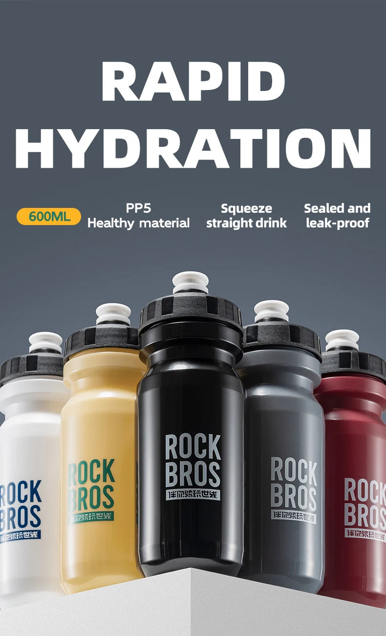 ROCKBROS Bicycle Water Bottle 600ML PP Sports Cup Cycling Kettle Outdoor Camping Hiking Squeeze Bike Cup