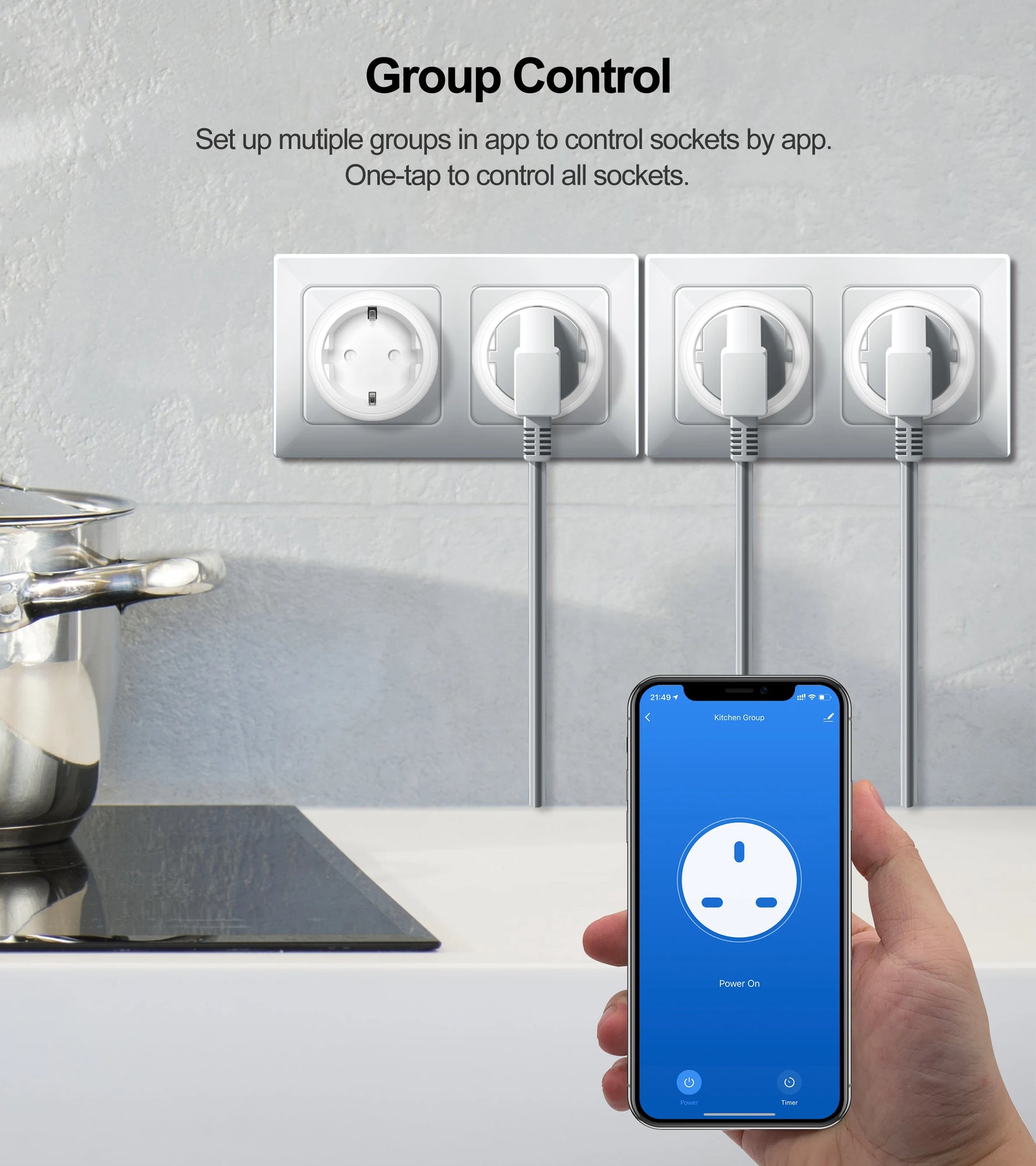 GIRIER Tuya Smart Wifi Plug EU with Power Monitoring 20A Smart Socket Outlet 4200W Compatible with Alexa Hey Google Yandex Alice