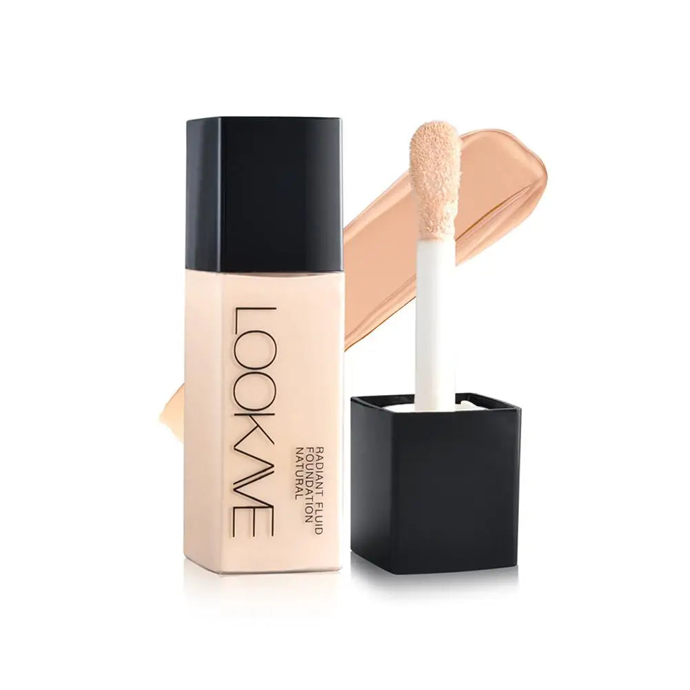 LOOKAVE Liquid Foundation Long Lasting Full Coverage Matte Cream CC Foundation Makeup Concealer Natural Liquid Base Moisturizing