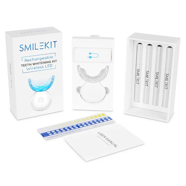 Beauty Teeth Whitening Set with Wireless Charging Light Cleansing Oral Dentistry Tools