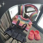 Strap skirt For labubu Big into energe doll T-Shirt Denim strap skirt Baseball Cap clothes Accessories