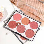 Six-color blush plate girl's heart waterproof matte pearl multi-color nude makeup natural grooming students