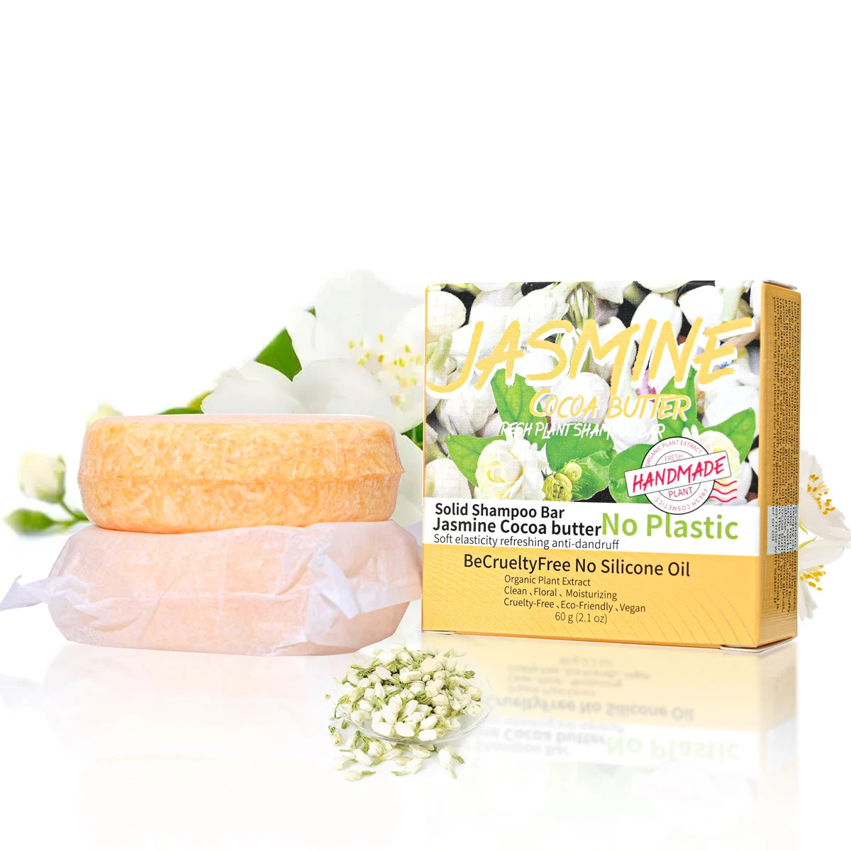 Jasmine Solid Shampoo Stick – Handmade, Oil-Control & Refreshing with Plant Essential Oils