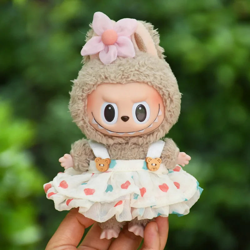 17cm Cute Mini Plush Doll'S Clothes Outfit Accessories For Korea Kpop Exo Labubu Idol Dolls Skirt Hat Clothing DIY Kids Gift