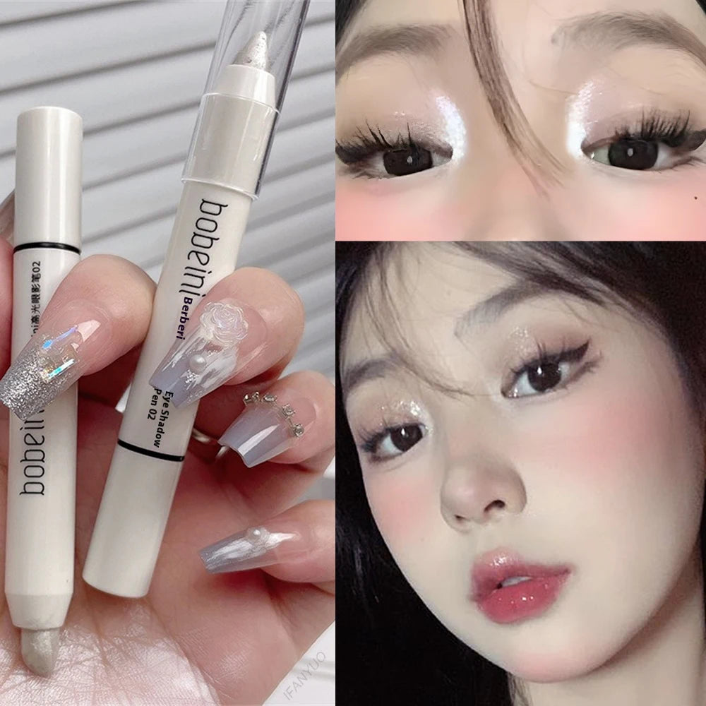 Eye Makeup Highlighter Pencil, Undereye Brightener Pencil, Dual-End Eye Shadow Stick, Smudge-Proof Eye Makeup Face Contouring