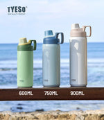 Tyeso Stainless Steel Sports Water Bottle Insulated Leak-Proof Portable Fitness Flask for Outdoor Workouts Travel Vacuum Flasks