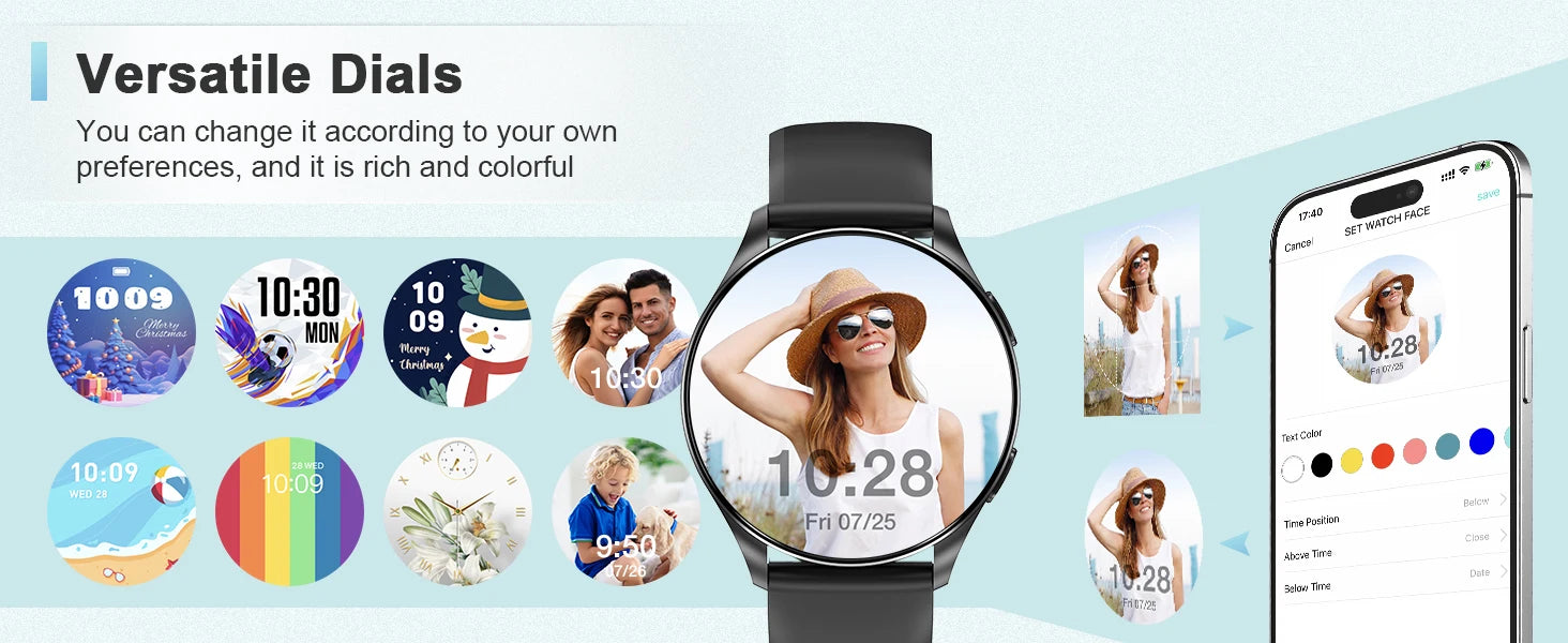 Blackview X20 Smart Watch with Health Monitoring Fitness Tracking 1.43” HD AMOLED Screen Bluetooth Watches for Men Women Gifts