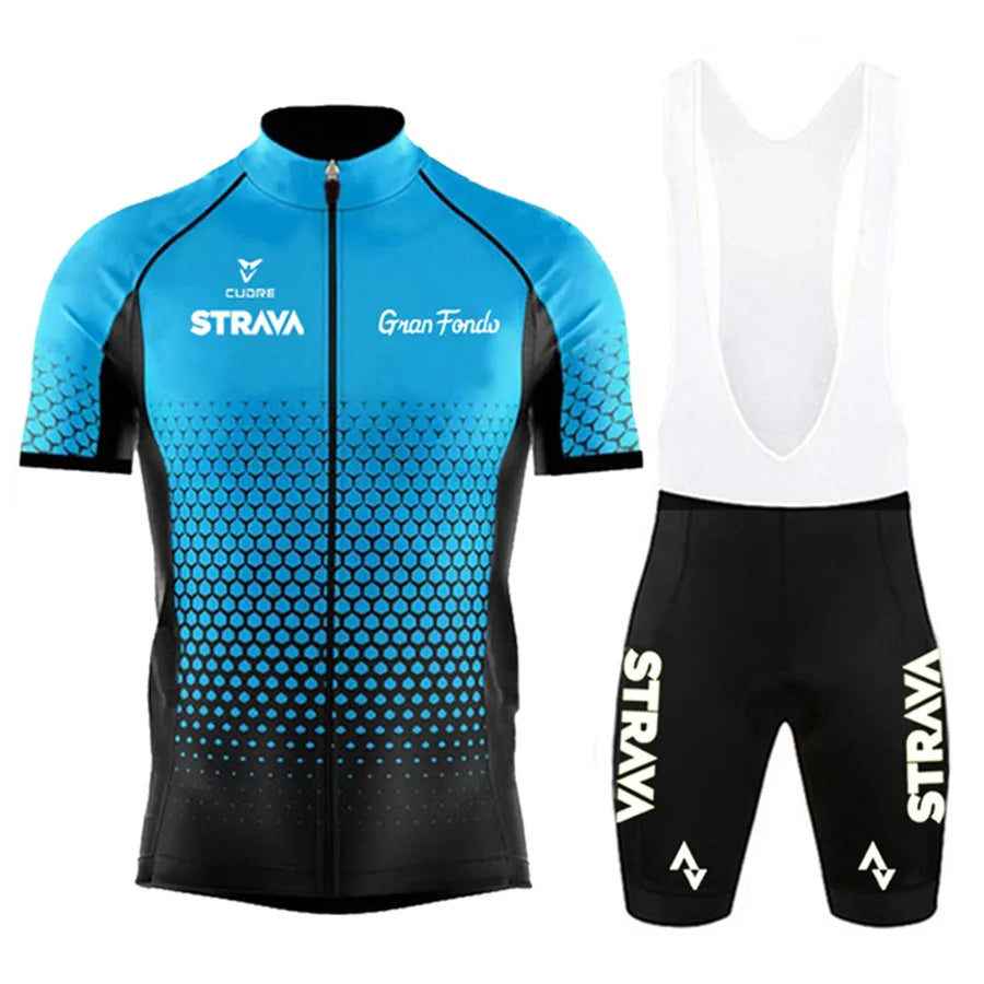 STRAVA Cycling Jersey Set for Men