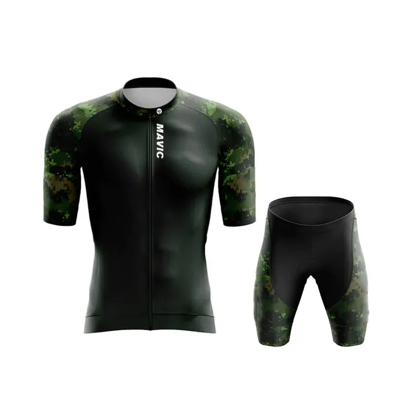 RX MAVIC Men's Summer Cycling Set – Breathable Short Sleeve Road Bike Jersey & Shorts for Team Training